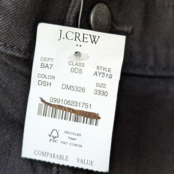 J. Crew Men’s Straight Fit Jeans Signature Flex‎ sz 33 30 Dark Shadow Denim NWT - Picture 11 of 15